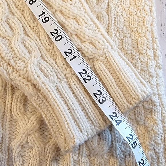 Inis Crafts 100% Merino Wool Made in Ireland Cable Knit Zip Up Heavy Sweater M - Picture 14 of 14